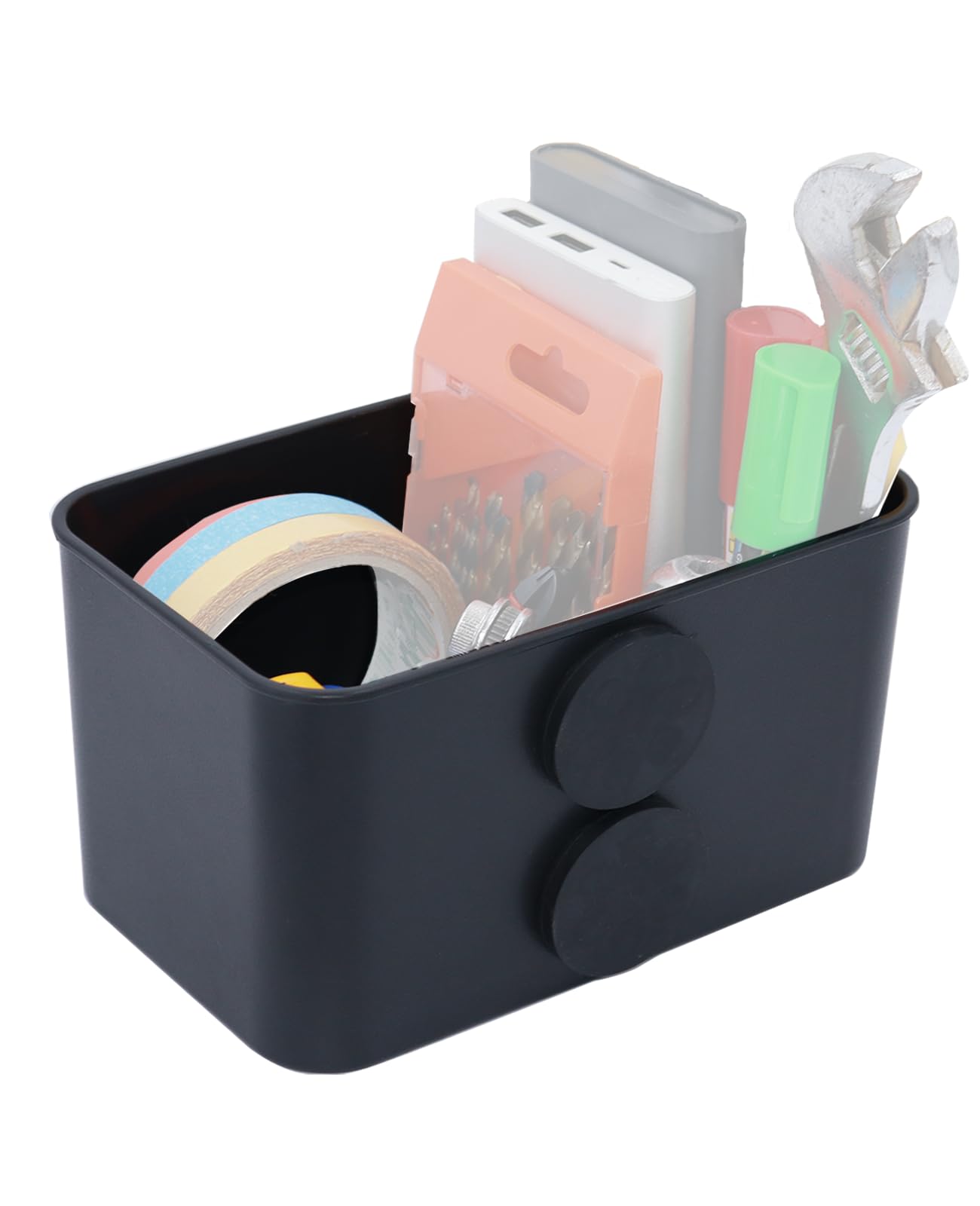 XYNOXRIDE Magnetic Storage Box for Metal Surfaces, Magnetic Cup Holder Magnet Organizer Holder Holds Phones Glasses Keys Tissues, Fits Golf Carts, Forklifts, Tractors, School Bus