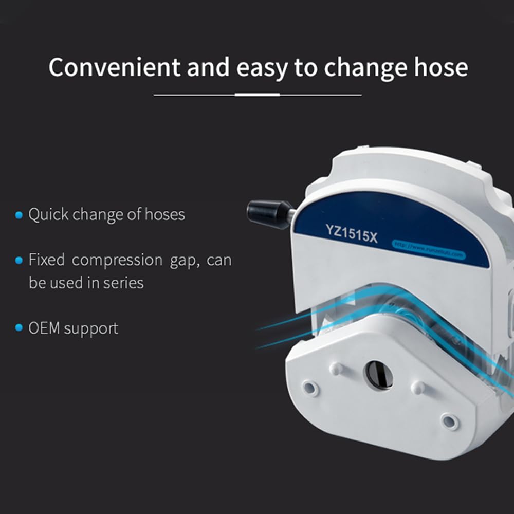 Peristaltic Pump Head YZ1515X YZ2515X with 3/6 Rollers 1700ml/min Laboratory Industry Peristaltic Pump for LiqidFilling Machine (YZ1515X Head-Black 3 Rotors)