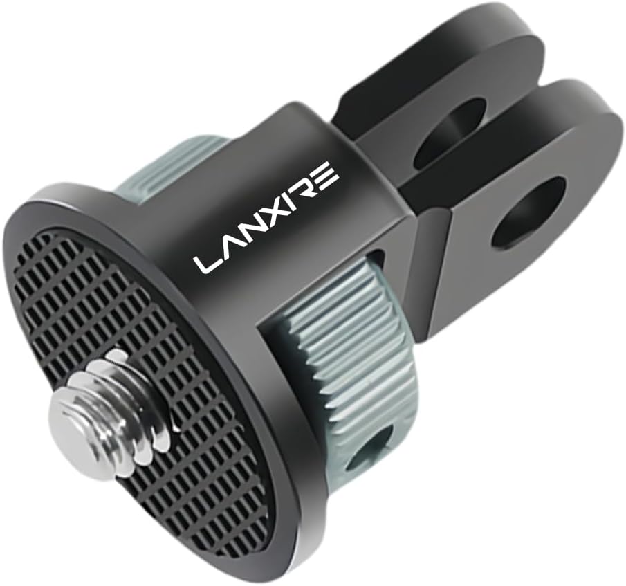 LANXIRE 1/4" 13/12, Insta360 X4/X3, 3, Laxnire Action Camera Mount Adapter with Screw, Aluminum Alloy Camera Tripod