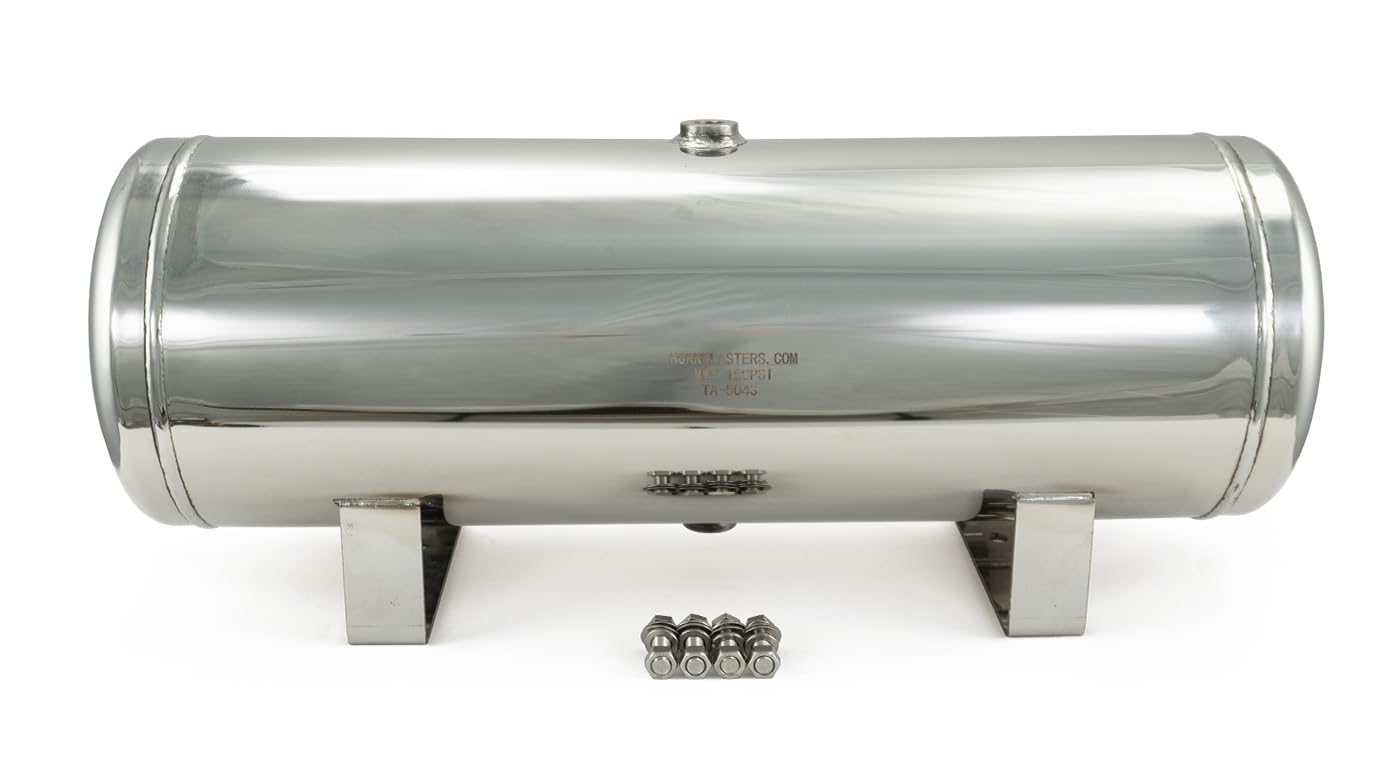 HornBlasters Stainless Steel 5-Gallon (19 Liters) 6 Port Air Tank - (Four 1/2" Ports & Two 1/4" Ports)