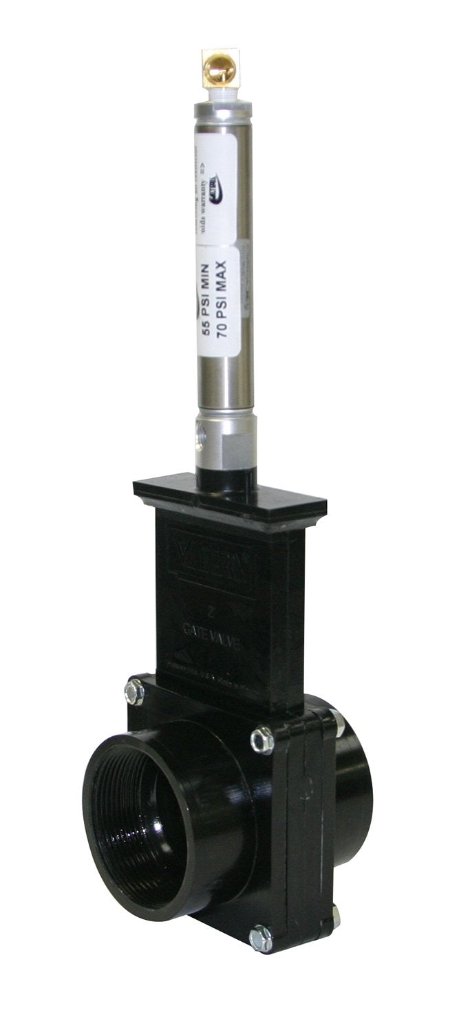 Valterra 9207S ABS Gate Valve, Black, 2" FPT, Metal Air Cylinder