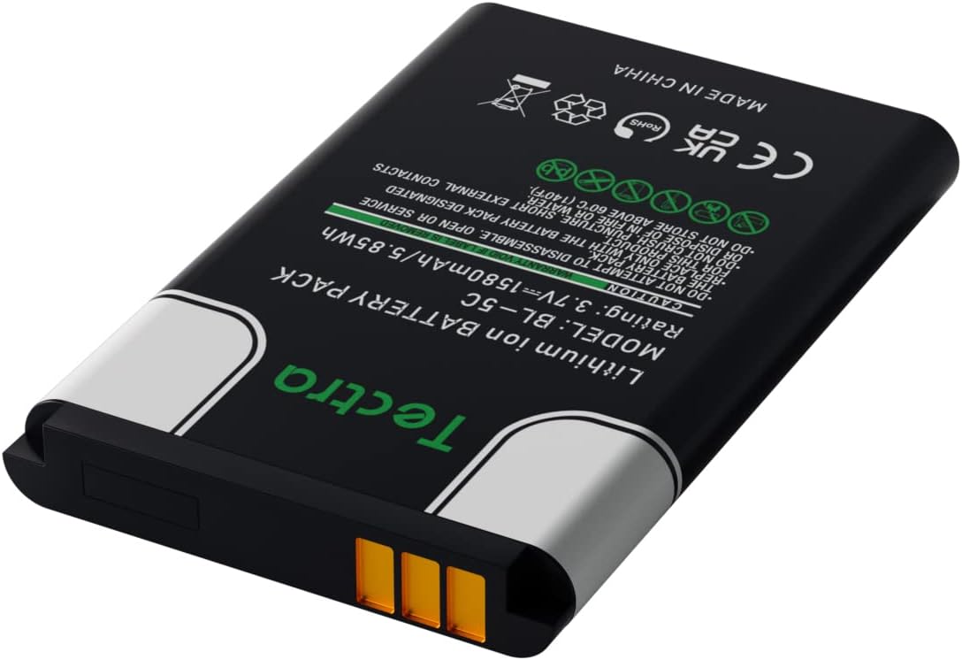 Tectra 2-Pack BL-5C 1580mAh Rechargeable Batteries