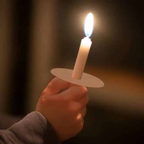 MTLEE Church Candles - 150 Set with Drip Protectors | Unscented White Pillar Candles for Vigil Services, 0.47" D x 4.72" H