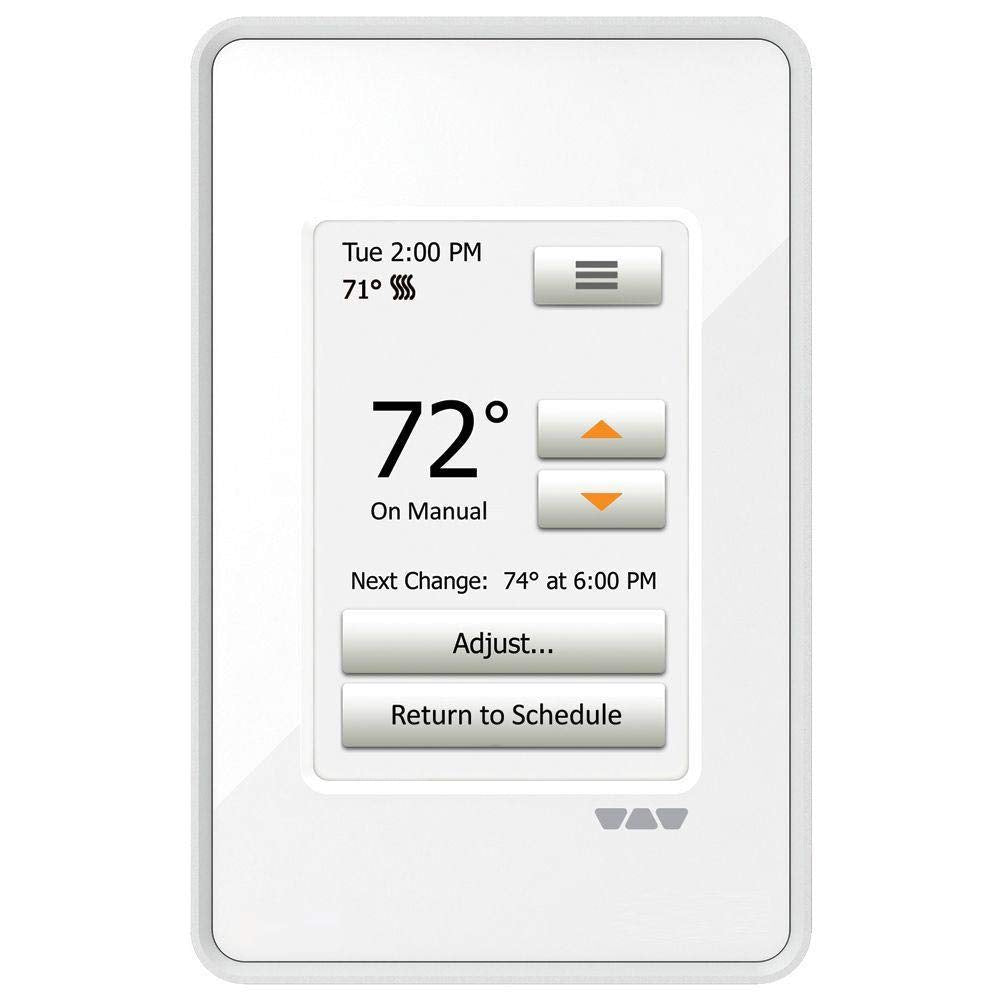 Schluter Ditra-Heat-E-RT Thermostat with Built-in Ground Fault Circuit Interrupter - Ideal for Home Floor Heating - Programmable Touchscreen, Energy Tracking, 3.5" Display - DHERT102/BW