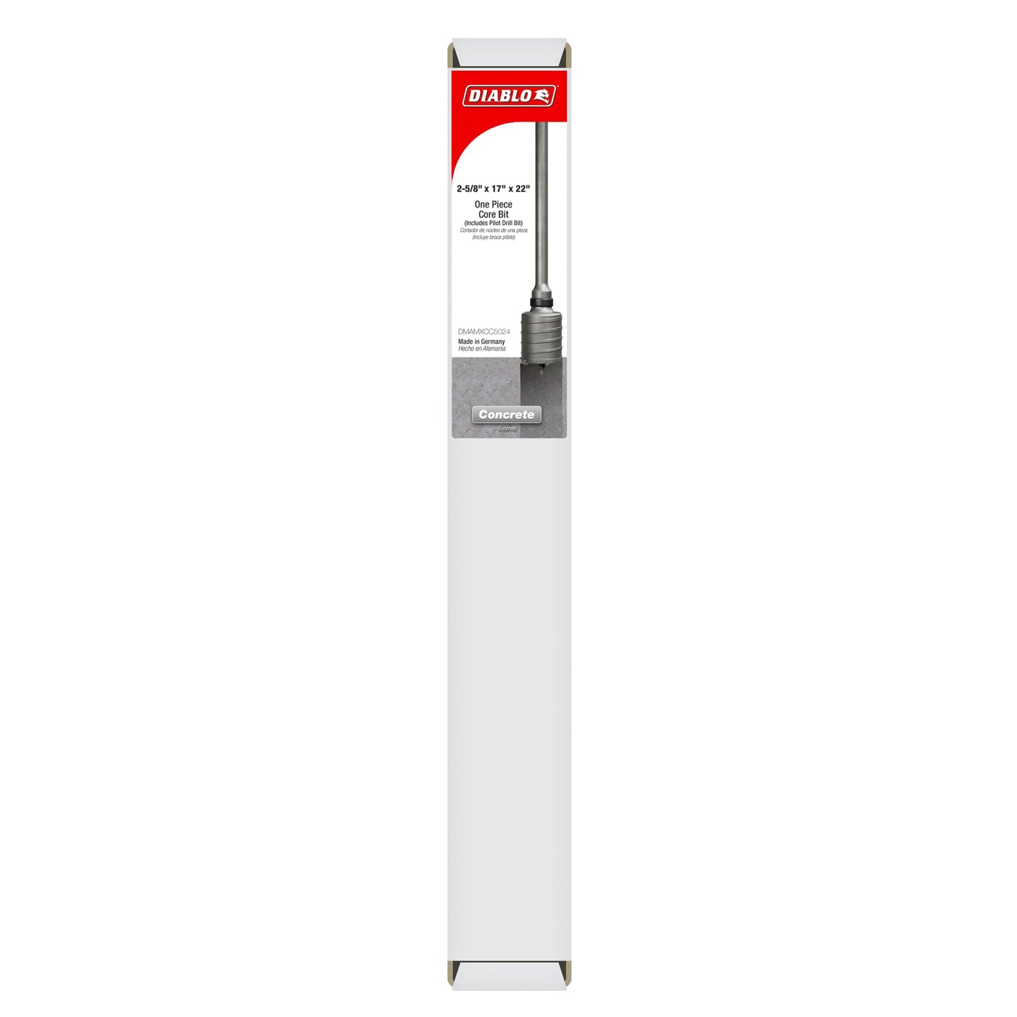 Diablo SDS-Max Carbide Tipped Core Bit with Peak Point Tip - 2-5/8" Diameter, 22" Length, 17" Working Length - DMAMXCC5024