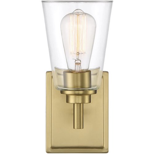 DESIGNERS FOUNTAIN Westin Wall Sconce Light, 10.75 Inch Lighting Fixture for Bedroom, Bathroom and Entryway, Brushed Gold, 95701-BG
