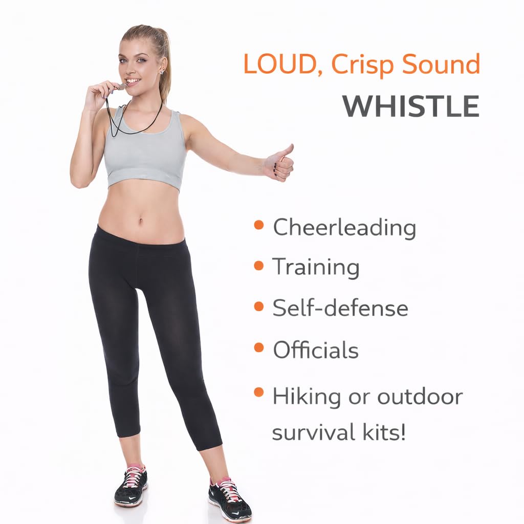 Runtasty Essential Metal Safety Whistle 2-Pack with Adjustable & Removable Lanyard – Lightweight, Durable Whistles for Sports, Coaching, Teachers, Outdoor Activities & Emergency Preparedness