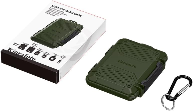 Kiorafoto 18 IP67 8 4 4 2 Memory Card Case with Slots, Waterproof Anti-Shock Travel Camera Memory Card Holder for SD