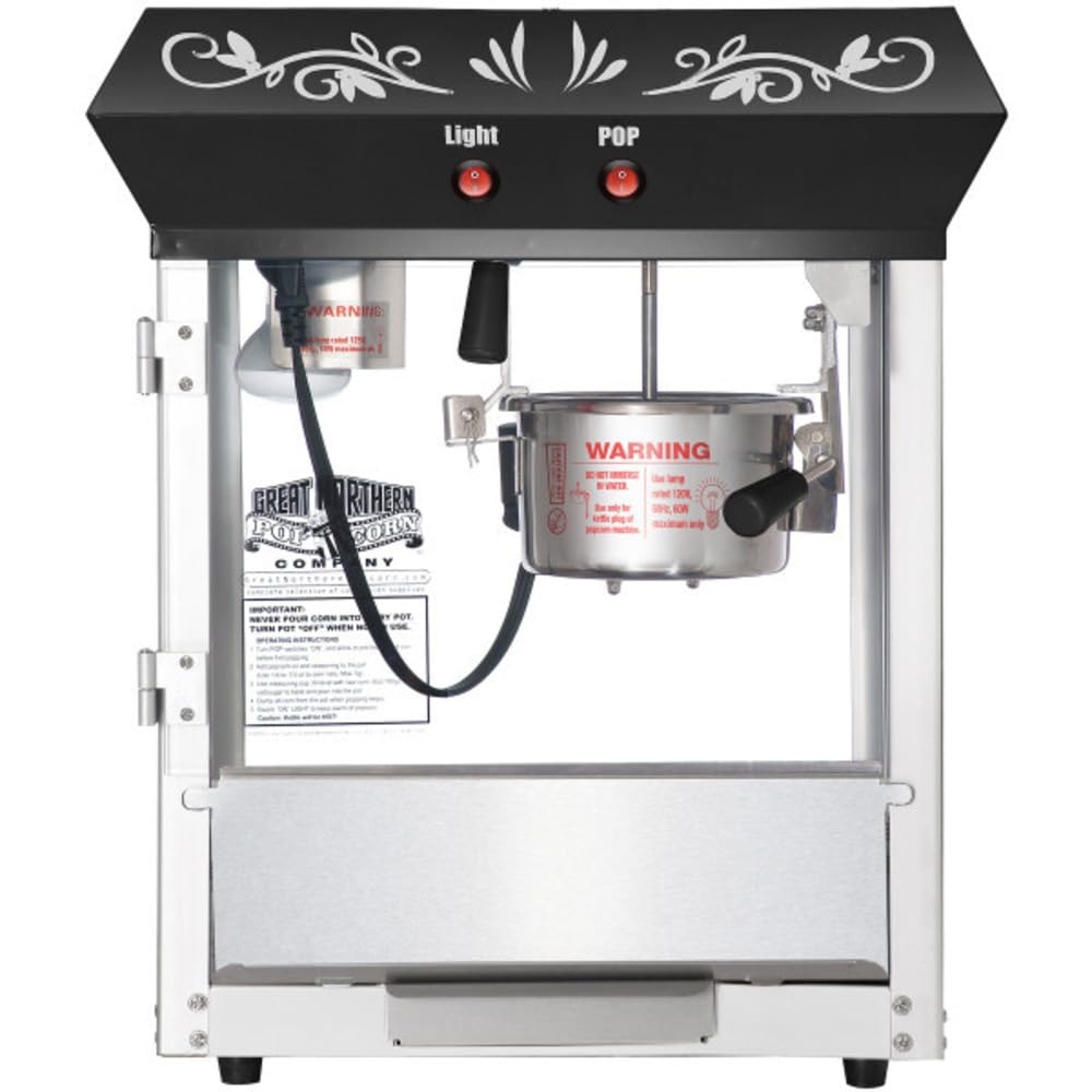 Popcorn Machine - 4oz Popper with Stainless-steel Kettle, Heated Warming Light, and Old Maids Drawer by Great Northern Popcorn (Red)