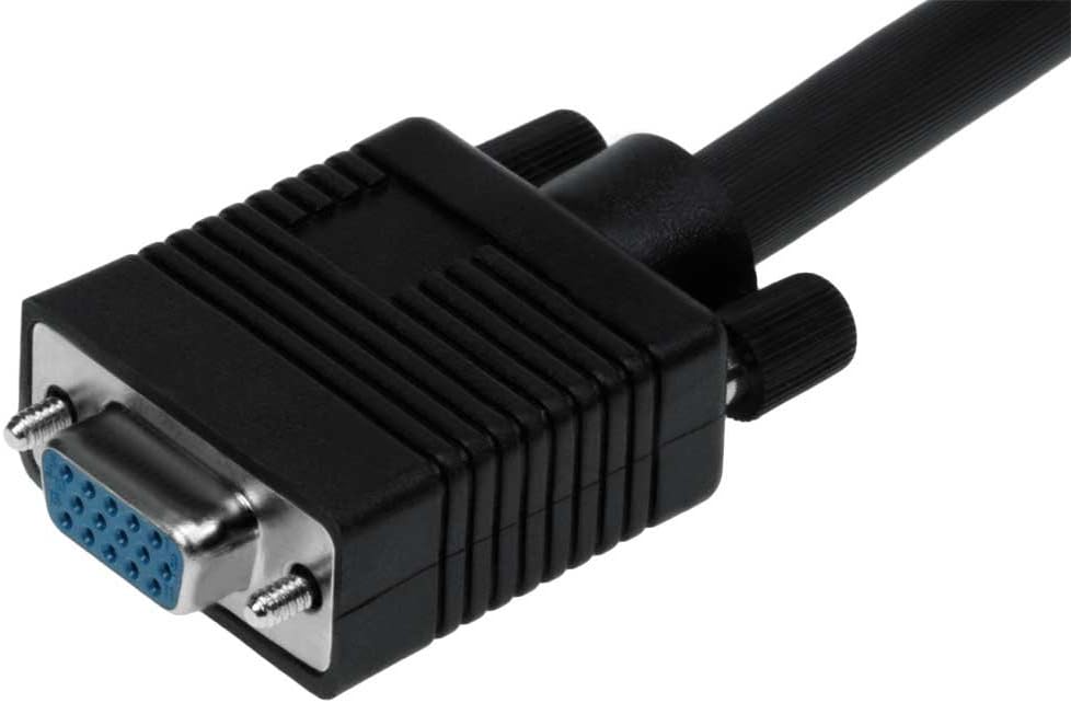 3ft HD15 SF Cable, SVGA M/F Monitor Extension Cable with Ferrite Bead Black
