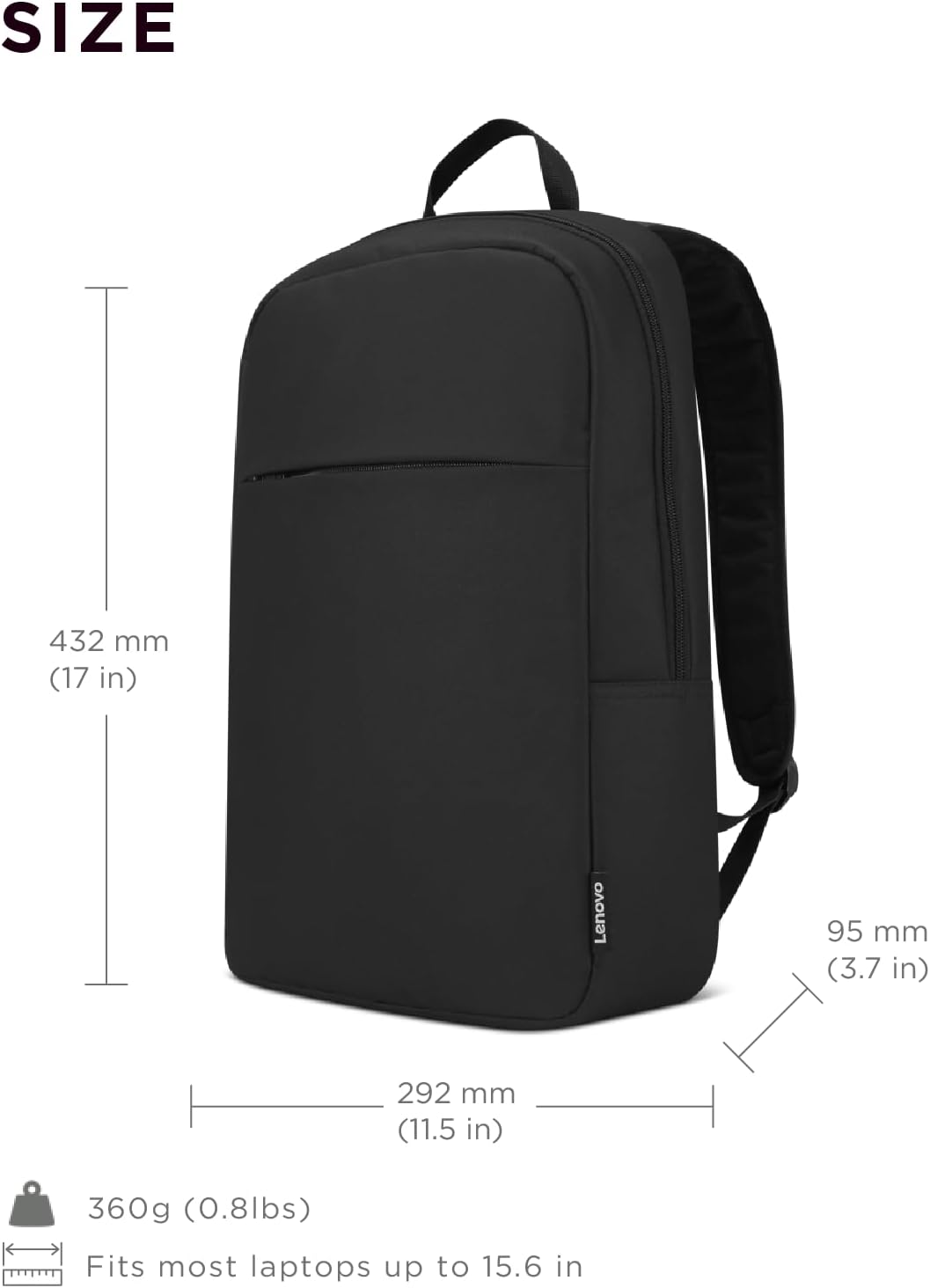 Backpack B215 15.6-Inch Lenovo Laptop for Computers Up to Multi Compartment Water Repellant Bag for Travel