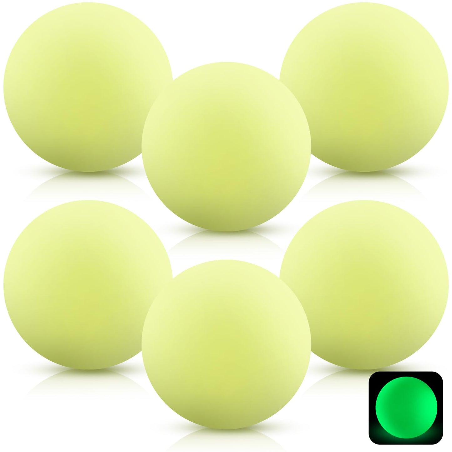 Soulchen 6 Pack Glow in The Dark Lacrosse Ball Official Size Night Practice Training Sport Ball for Indoor Outdoor Sports Gifts (Green)
