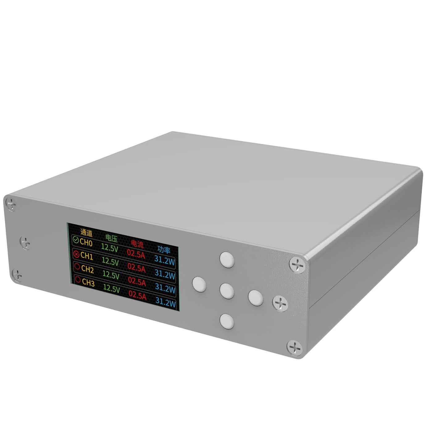 Multifunction USB Power Meter Tester, 8-Port USB Hub Controller with Digital LCD Display for Voltage Current Capacity Power Detection