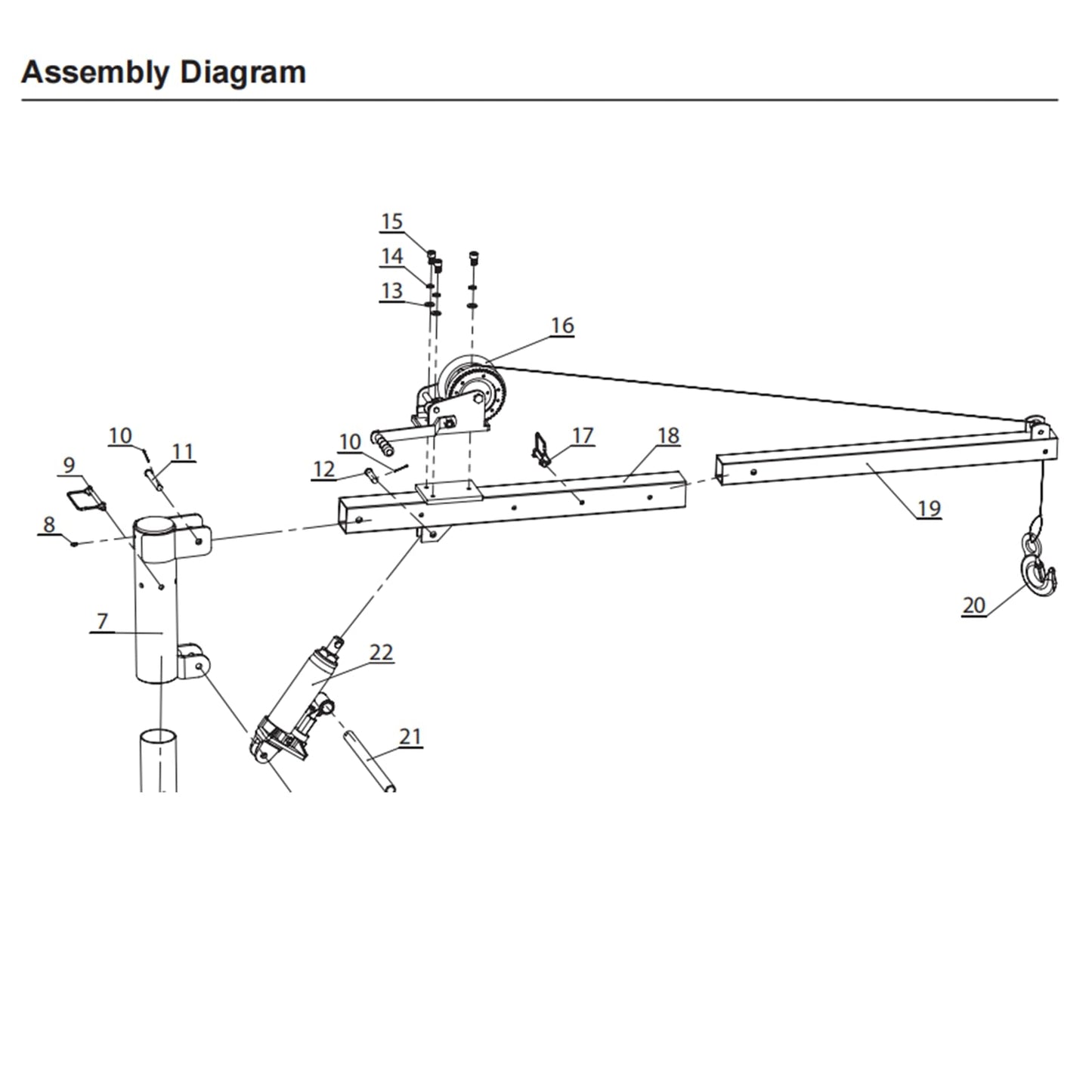 Pickup Truck Crane with Cable Winch, Truck Crane Hoist with 1000 lbs Capacity, Hydraulic Truck Crane with Four Capacity for 500 lbs/600 lbs/800 lbs/1000 lbs for Lifting Goods in Truck (Non-Electric)