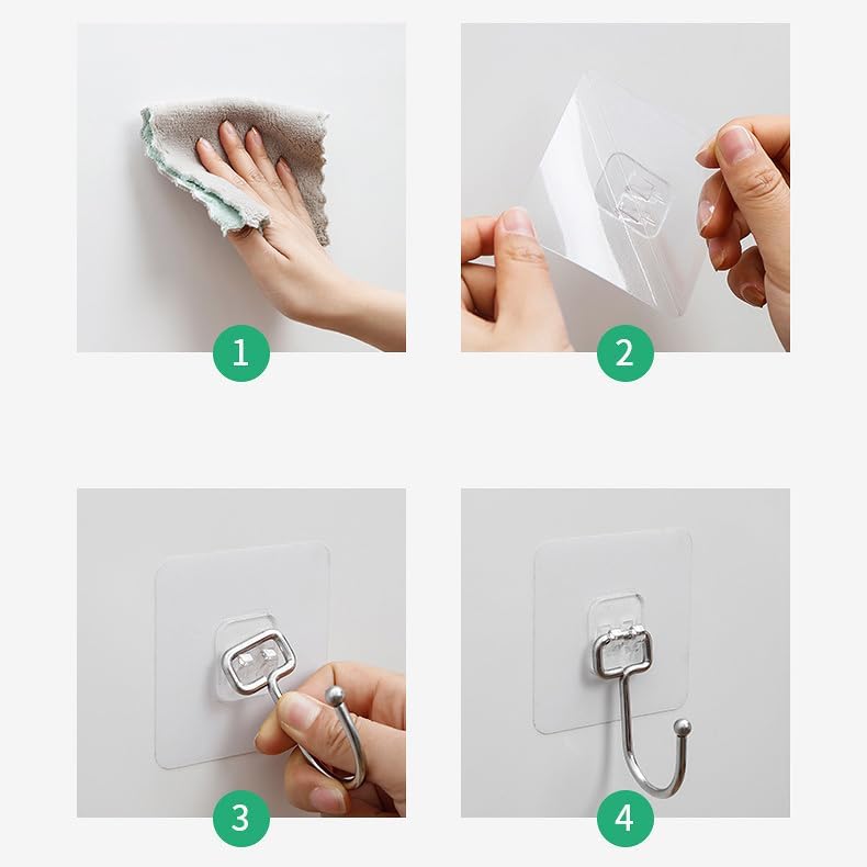 OVOV Heavy Duty Adhesive Hooks - Removable Wall Hooks for Towels, Coats, and Keys | Versatile Utility Hook