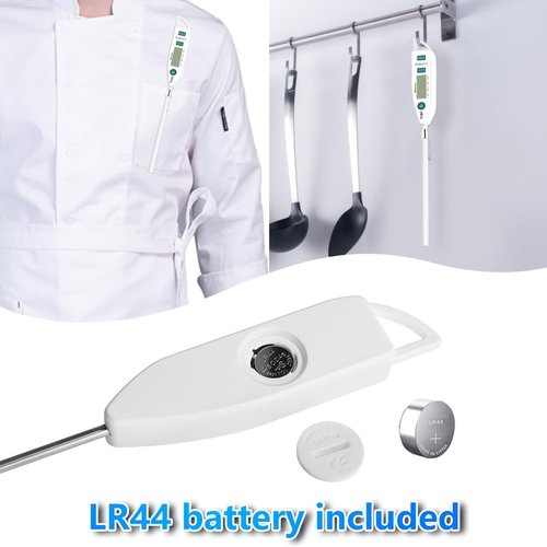BOMATA Instant Read Waterproof IPX7 Food Thermometer - Long Probe for Cooking, Meat & BBQ | T101 White