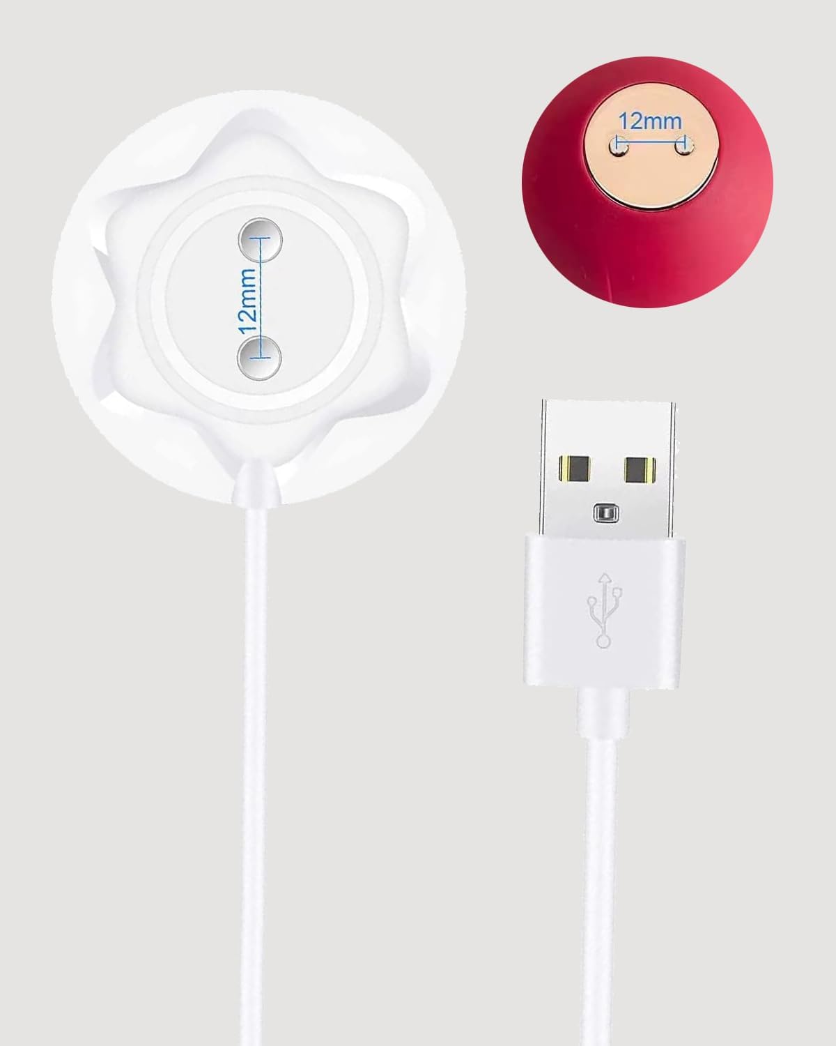 Mailink Rose Charger - Magnetic Charger Replacement - Fast Charging USB Cable Standing Dock Station for Rose Only