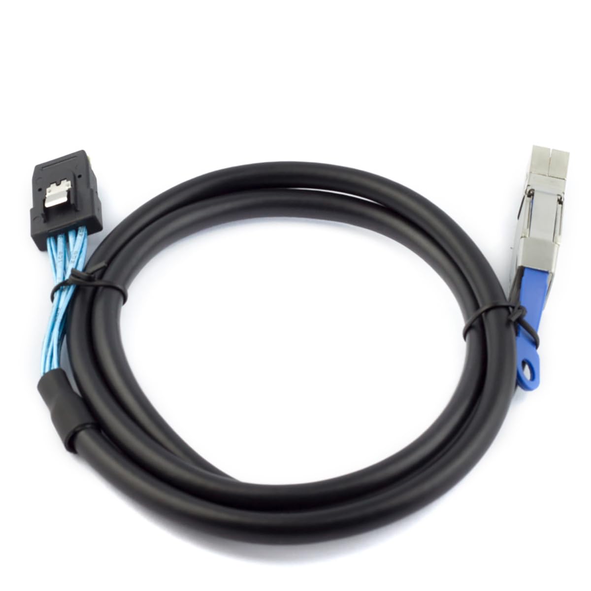 SFF-8644 SFF-8087 12Gbps 28AWG 10 (1M) Mini SAS HD with IC to Server Stacking Cable High Speed Ohm Data Cable, Black