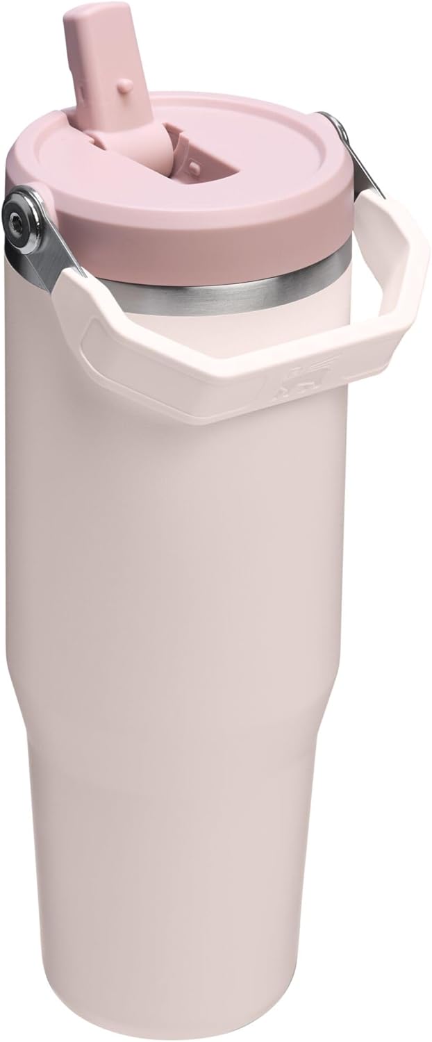STANLEY IceFlow 2.0 Tumbler - 30 oz Insulated Water Bottle with Flip Straw & Handle | BPA-Free Rose Quartz