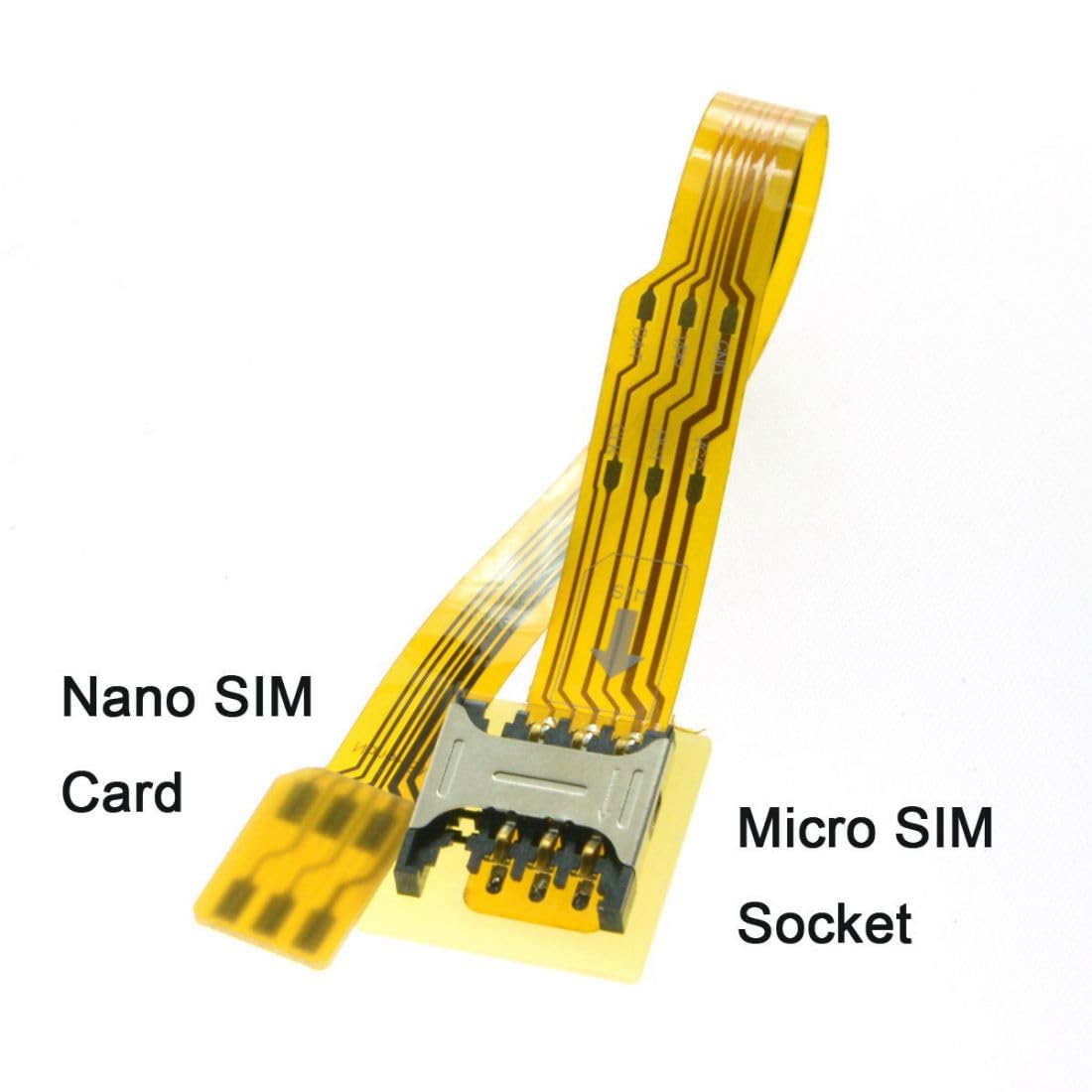 10cm chenyang Soft Flat FPC Cable Micro SIM Card to Nano SIM Kit Male to Female Extension Extender Cable