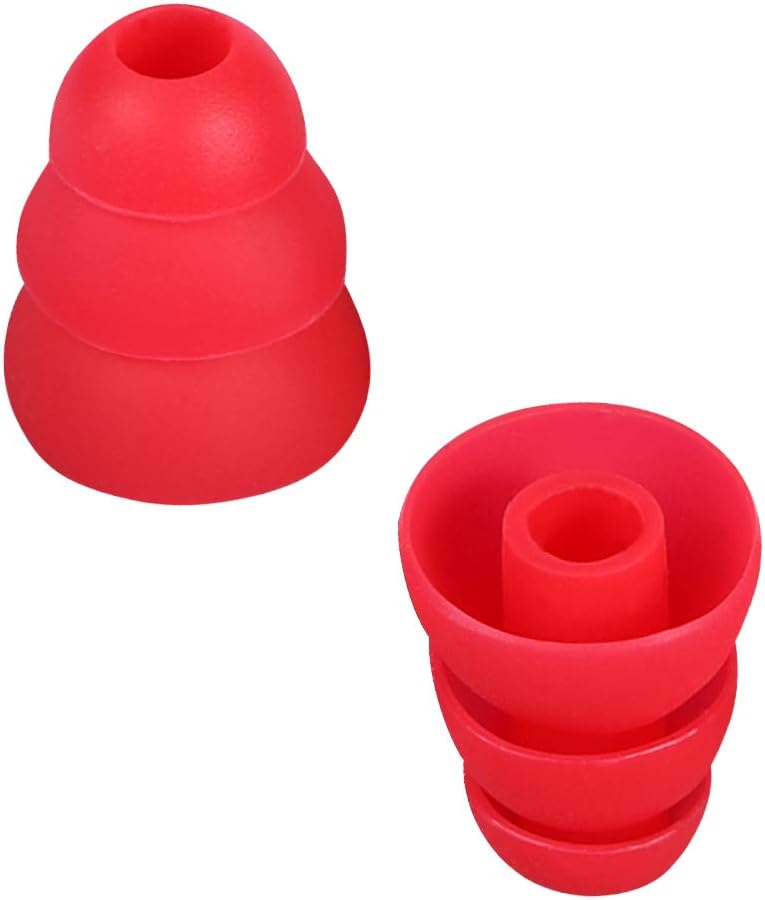 N&P 9 3.8mm Earbud Tips Earbud Covers Triple Flange Ear Tip, Pairs S/M/L Size Triple Flange Noise Isolate Silicone