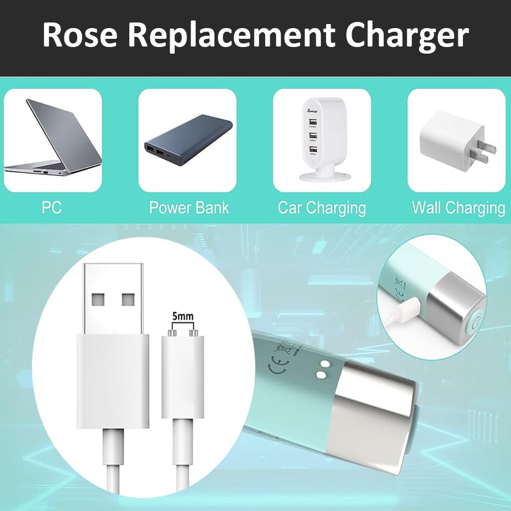 Vebaisa 5mm 2.7 2 Magnetic USB DC Charger Cable feet with Dots for Replacement Charging Cord- Single Polarity Only