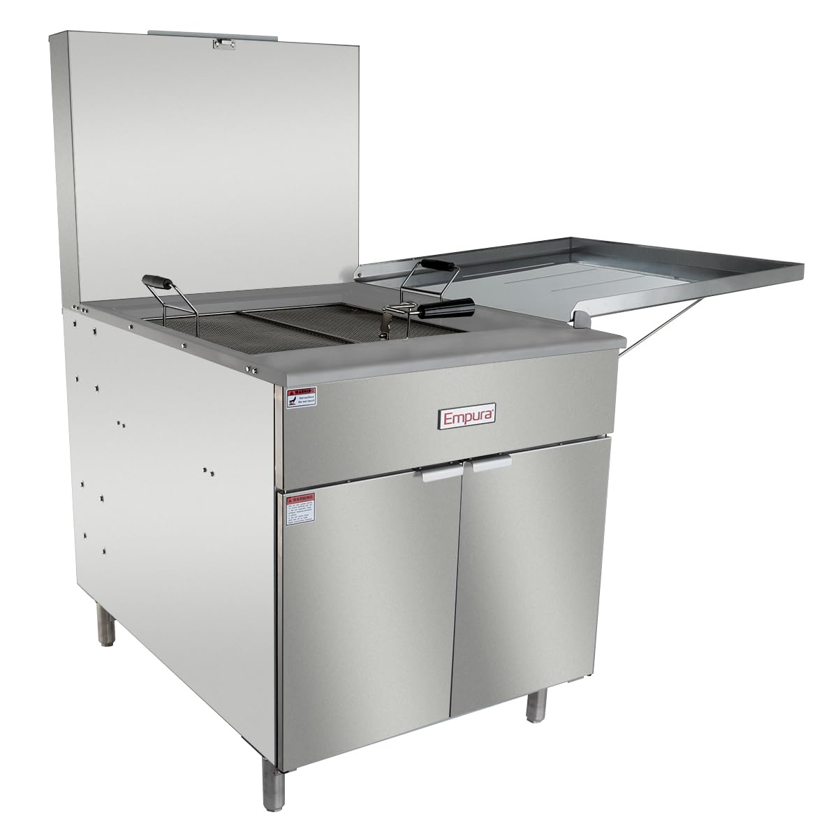 EMPURA 57" Liquid Propane Deep Donut Fryer | Commercial Doughnut Fryers with Reversible Drip Tray for Restaurant Concession Stand Cafe | 170 lb Oil Capacity, 57"W x 41.3"D x 58"H, Stainless Steel, NSF