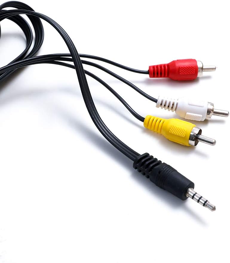 10FT 3.5mm 3 1/8" 3 Love Your TRRS to RCA Stereo Audio Video AUX Cable, Camcorder AV Video Output Cable to RCA Cord