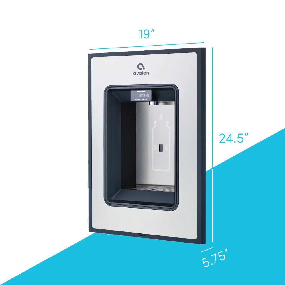 Avalon in-Wall Bottle Filling Station, Sensor Dispensing, Self Cleaning, Digital Bottle Counter Display, Dual Filtration, WiFi Enabled, High Capacity Cooling