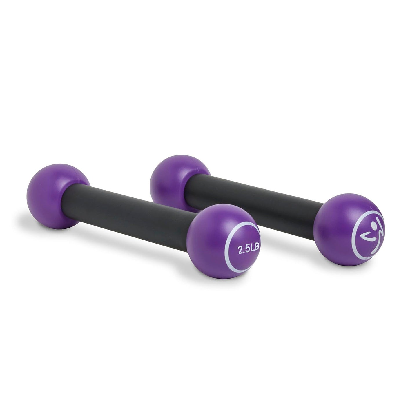 Zumba 2.5 lb Dumbbells Set of 2 - Hand Weights for Women, For Home Fitness Workout Excercise Weights Dumbbells Set, Purple