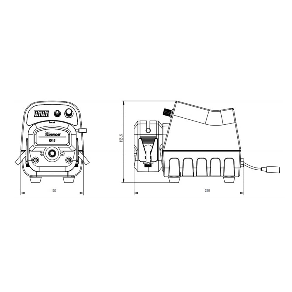 Kamoer DIP1500 Peristaltic Pump 24V 1500ml/min High Flow Intelligent Variable Speed 0.1-400rpm Liquid Dosing Pump 3 Rotors LED Screen RS485 7.9mm x 11.1mm (IDxOD)