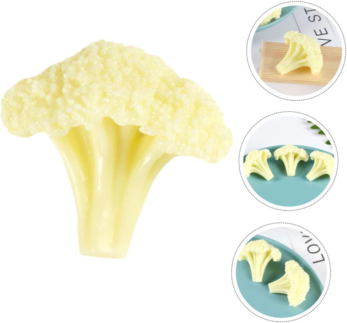 Vaguelly Fake Broccoli Slice Model Realistic Simulation Vegetable for Home Decor Photography Props and Educational Play