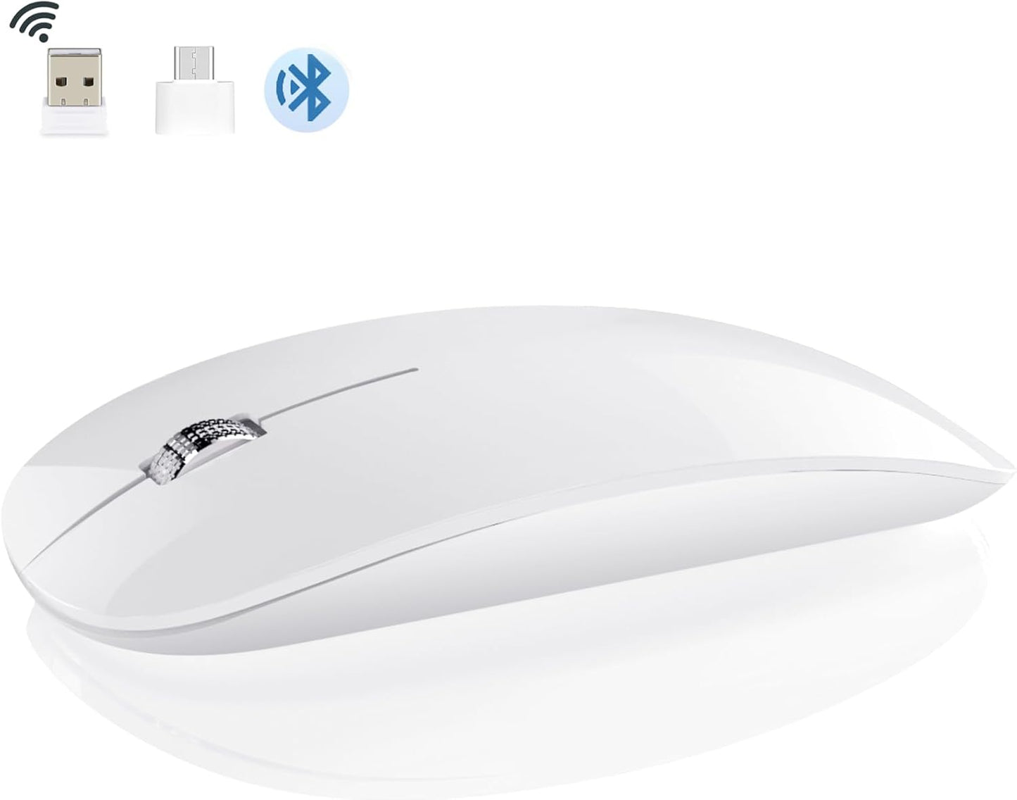 DC 5 1 Wireless Mouse, in Bluetooth USB C Rechargeable Mouse for Laptops Disktops Tablets Compatible with Apple MacBook