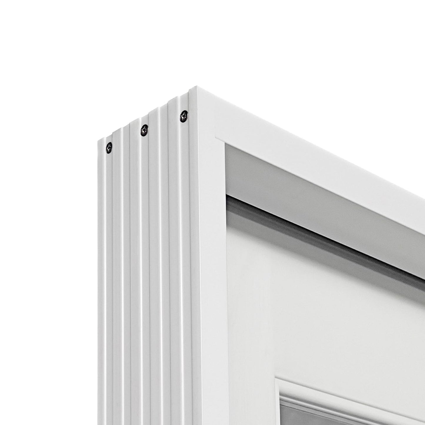 36 x 80 Inch Prehung Fiberglass Front Door, 4-Lite Clear Glass, White Primed Exterior Entry Door, All-Weather Resistant, Right Hand Inswing