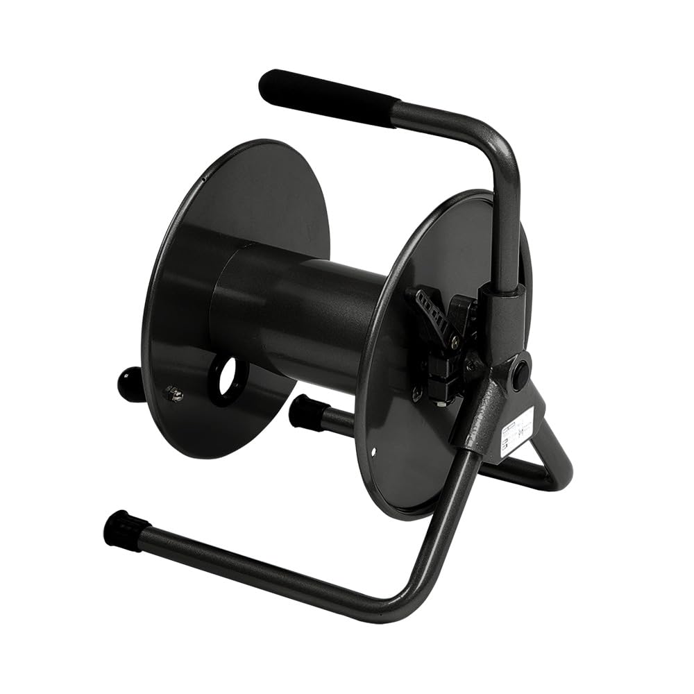 Hannay Reels AVC16-10-11 Series AVC Manual Hand Crank Portable Cable Storage Reel for Audio Video, Steel and Aluminum Construction, Black Paint, Made in USA