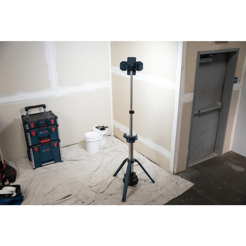 Bosch GLT18V-5000N 18V Cordless LED Tower Work Light, 5000 Lumen Portable Jobsite Light with 87-inch Telescoping Stand, Adjustable & Collapsible for Construction, Garage (Bare Tool)