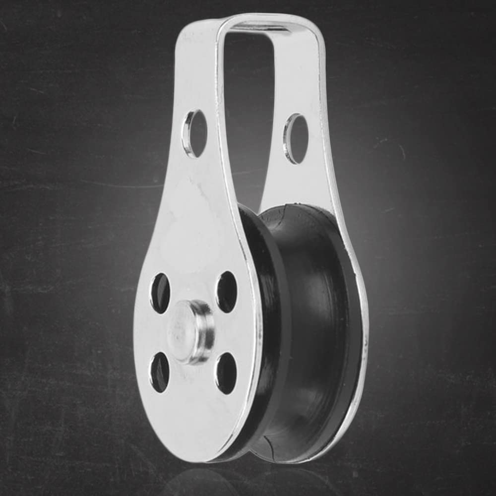 UISKEDS 316 Stainless Steel Marine Pulley Block, 25mm Nylon Single Sheave Pulley, Rustproof Heavy Duty Boat Pulley for Sailing, Kayak, Canoe & Rigging (2 pcs)