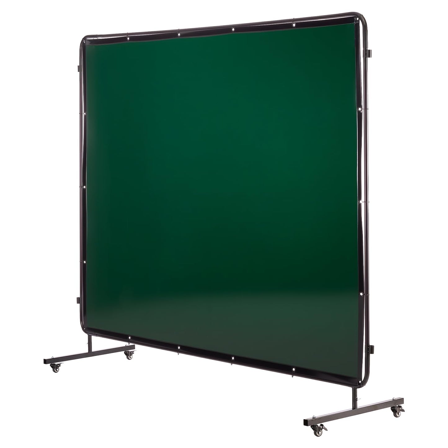 VEVOR Welding Screen with Frame, 3-Panel 6 x 8 FT Welding Curtain Screen, Flame-Resistant Vinyl Safety Protection Screens with 12 Wheels & 6-Level UV Protection for Workshop/Industrial Use, Dark Green