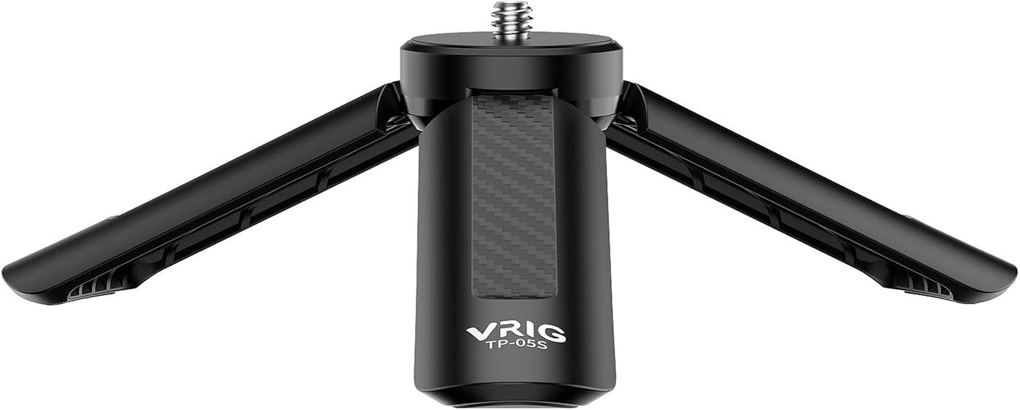 VRIG 1/4" 3/ 4 Mini Tripod with Screw, Desktop Tabletop Stand Compact Tripod for Gimbal Handle Grip Stabilizer, Camera