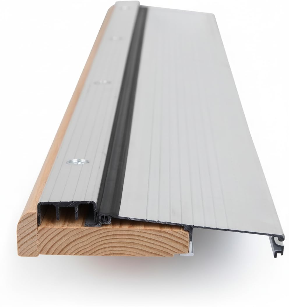 Barzen Adjustable Exterior Door Threshold for Exterior Doors, Adjustable Height with Aluminum Top Door Sill - 36" Long x 5.75" Wide and 1.125" High - Aluminum, 5.75" Wide (Aluminum)
