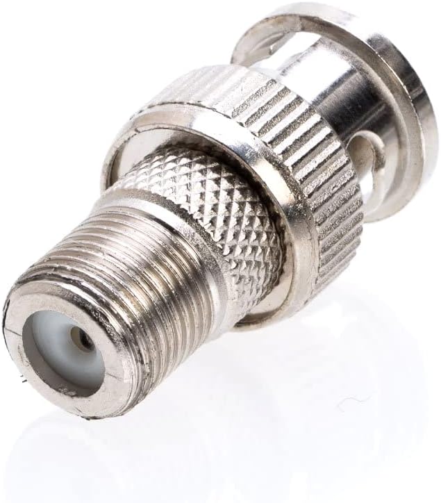 SATMAXIMUM Cctv4Less 50 Pack BNC Male Plug to F Female Jack Coax Adapter Connector for CCTV, DVR, and TV Applications