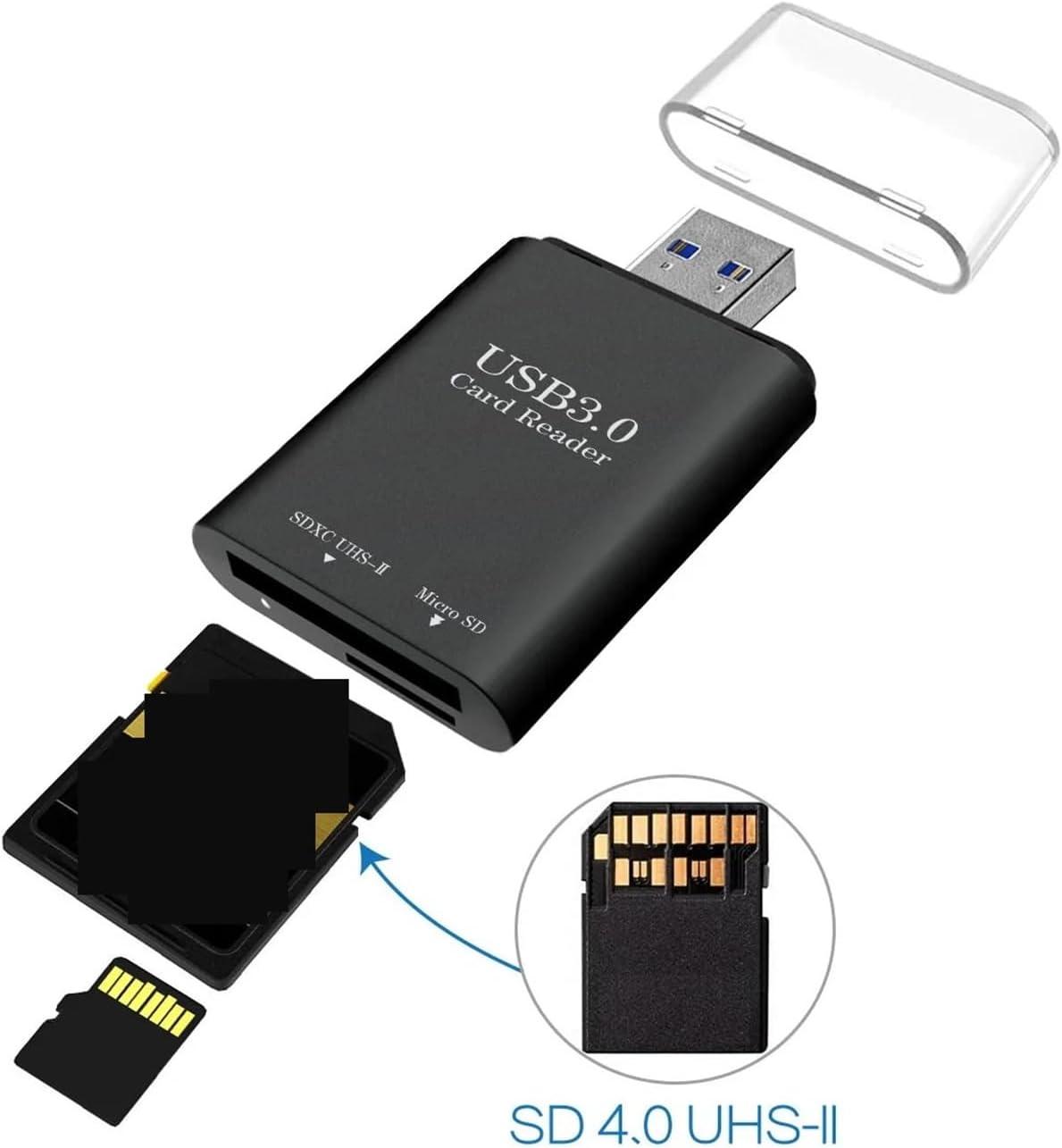 5MNG0Y8 3.0 SD4.0 260MB/s Card Reader USB Flash Drive UHS-II Read up to SD Micro SD TF Memory Card Adapter
