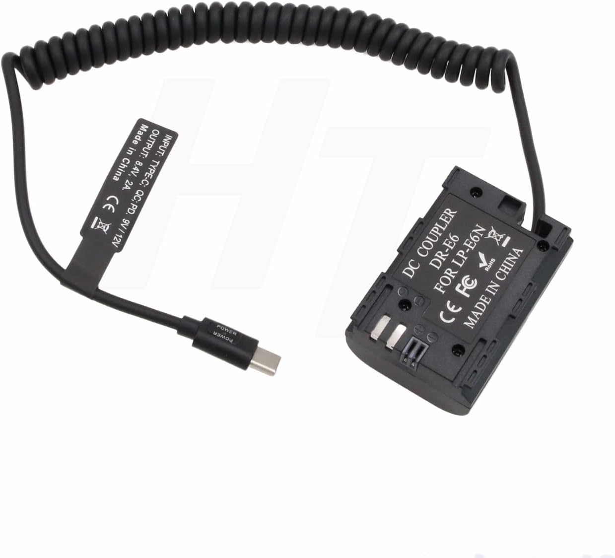 HangTon LP-E6N Dummy R5 R5C R6 R7 R6 mk2 5D3 7D 4K Power Bank PD QC USB Type C to Battery for Canon EOS II BMPCC