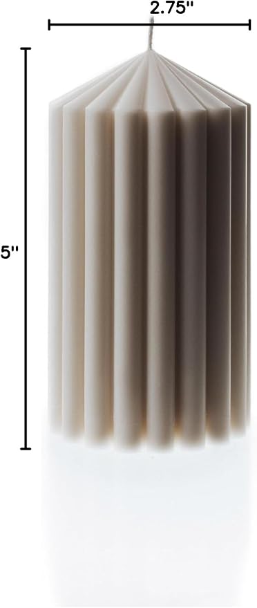 LAWA Ribbed Peak Pillar Candle - Large Beautiful Handmade Pillar Scented Soy Wax Candle Elegant Bubble Aesthetic Candle Housewarming Gift Home Room Shelf Decor Idea White (Small)