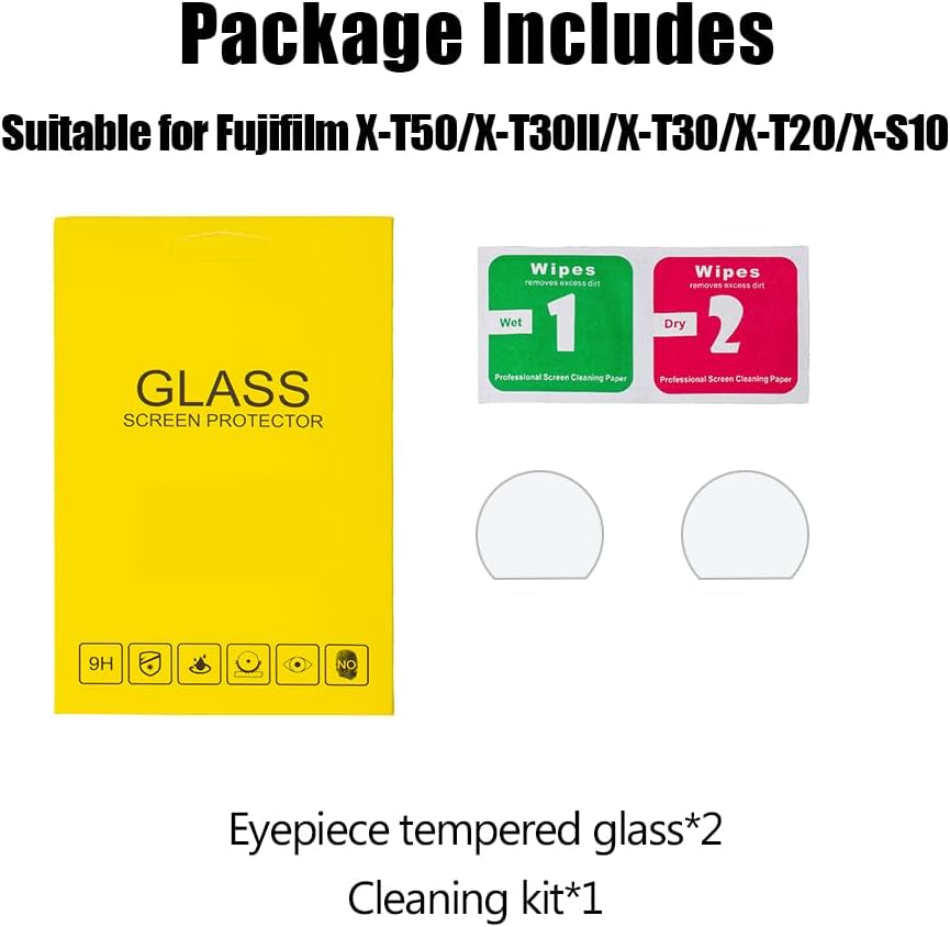 2PCS X-T50/X-T30II/X-T30/X-T20/X-S10 (2 Camera viewfinder tempered glass For Fujifilm Anti-Scratch Anti-Fingerprint