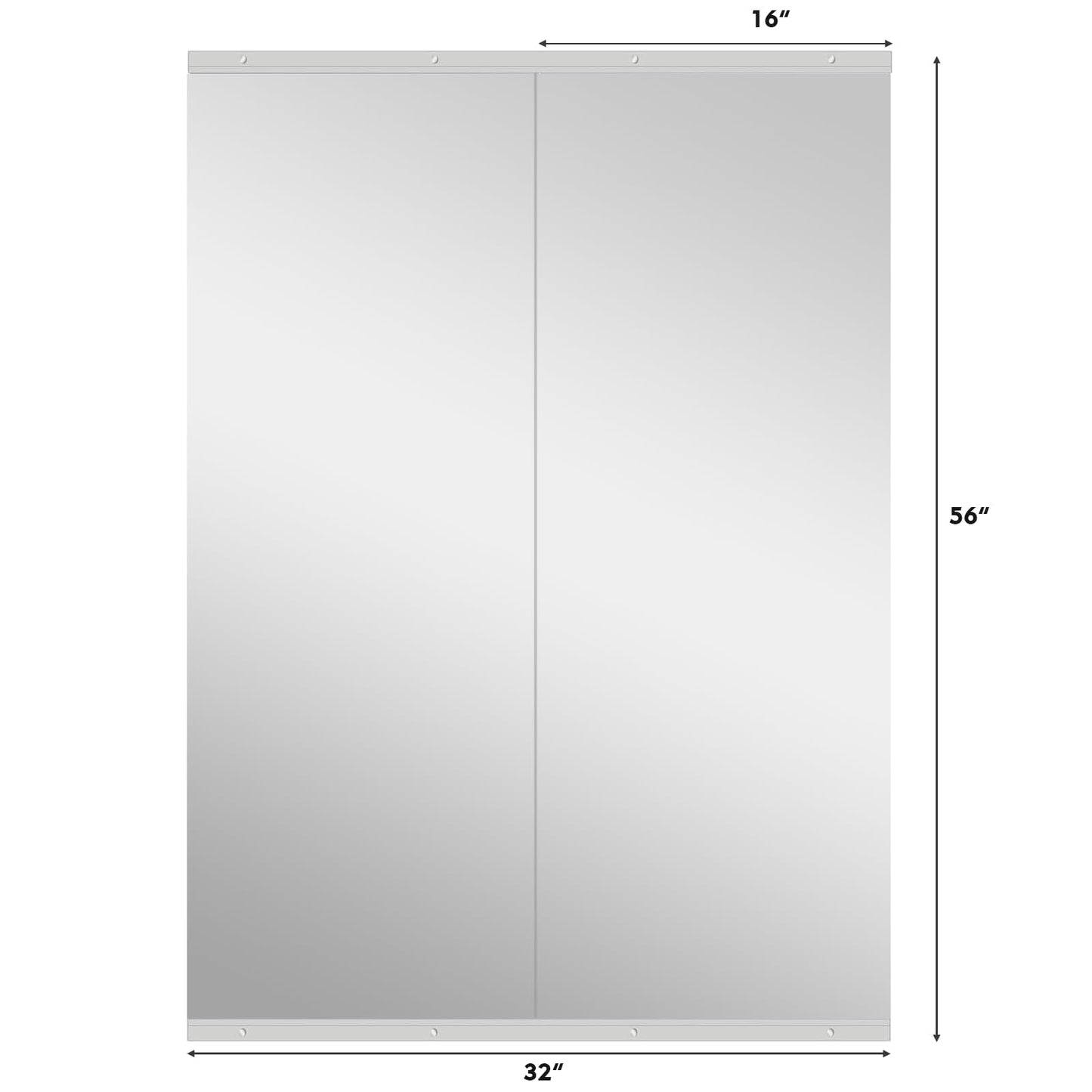 Snowdool Gym Mirror, 56''X16''(Each) -2PCS Full Body Mirror for Yoga, Garage, Dance Studio, Anti-Rust, Tempered Glass,Frameless Mirrors, Wall-Mounted Large Workout Mirrors
