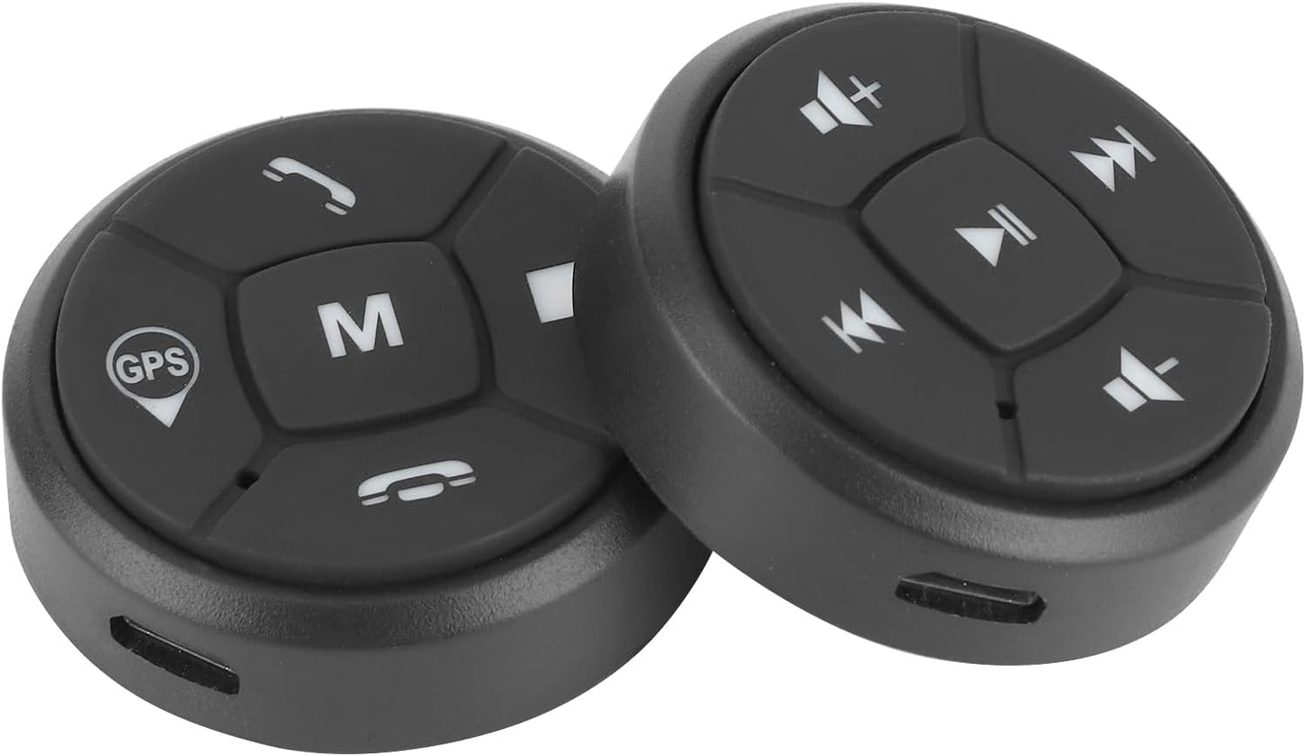 Locadence Wirelessly BT Media Remote Button, Steering Wheel Control Buttons Kit, Car Steering Wheel Button Media Remote