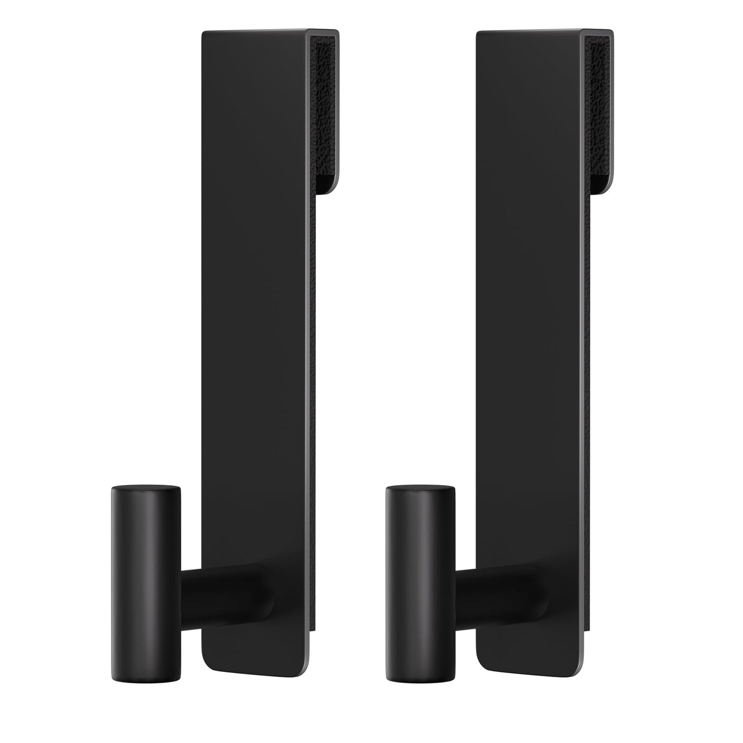 PMMASTO Shower Door Hooks, (7.5 Inch) Extended Towel Hooks for Bathroom Frameless Glass Shower Door, Stainless Steel Heavy Duty Hooks for Hanger Robe,Towel (Black ''T'' Shape 2 Pack)