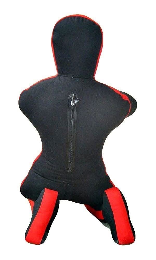 PGS MMA Brazilian JIU Jitsu Wrestling Dummy for Grappling Submission Mixed Martial Arts MMA Training Punching Throwing Boxing Bag Karate Judo Self Defense UNFILLED (Black Red, 5FT (59 Inches))