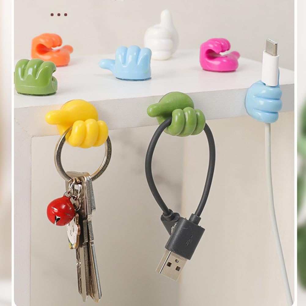 EDOTFISH 10 Packs, Creative Cable Clips, Adhesive Cord Holder - Under Desk Cable Management, Phone Charger Wire